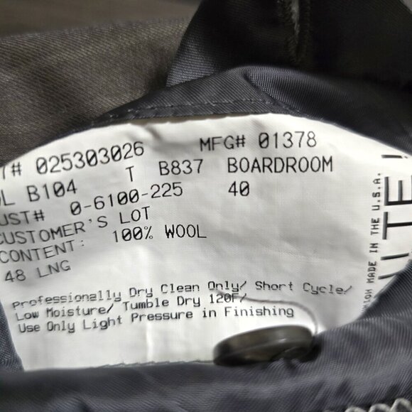 Hickey Freeman Vintage Gray Pinstripe Boardroom Single Breasted Blazer Sz 48L - Picture 11 of 11